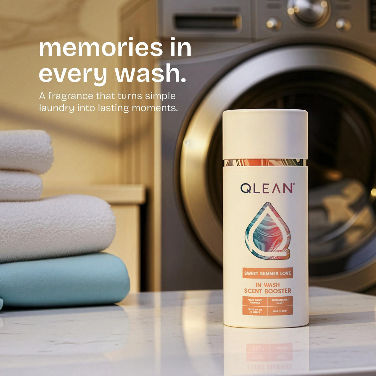 QLEAN Laundry Scent Booster Sweet Summer - Plant-Based In-Wash Fragrance Beads, Long-Lasting Clean Scent, Biodegradable Hypoallergenic Booster Beads
