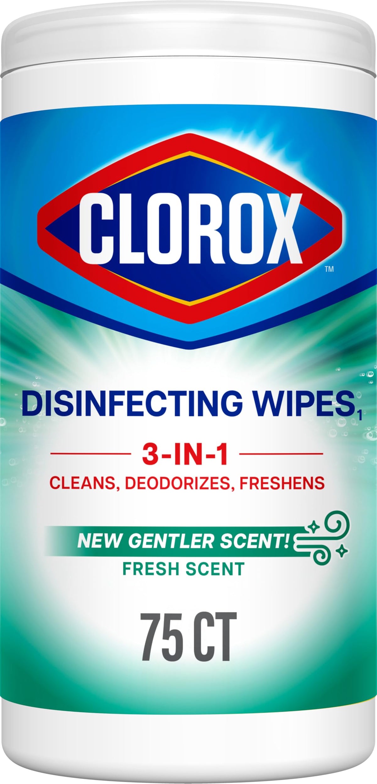 Clorox Fresh Scent Bleach Free Disinfecting Cleaning Wipes, 75 Count