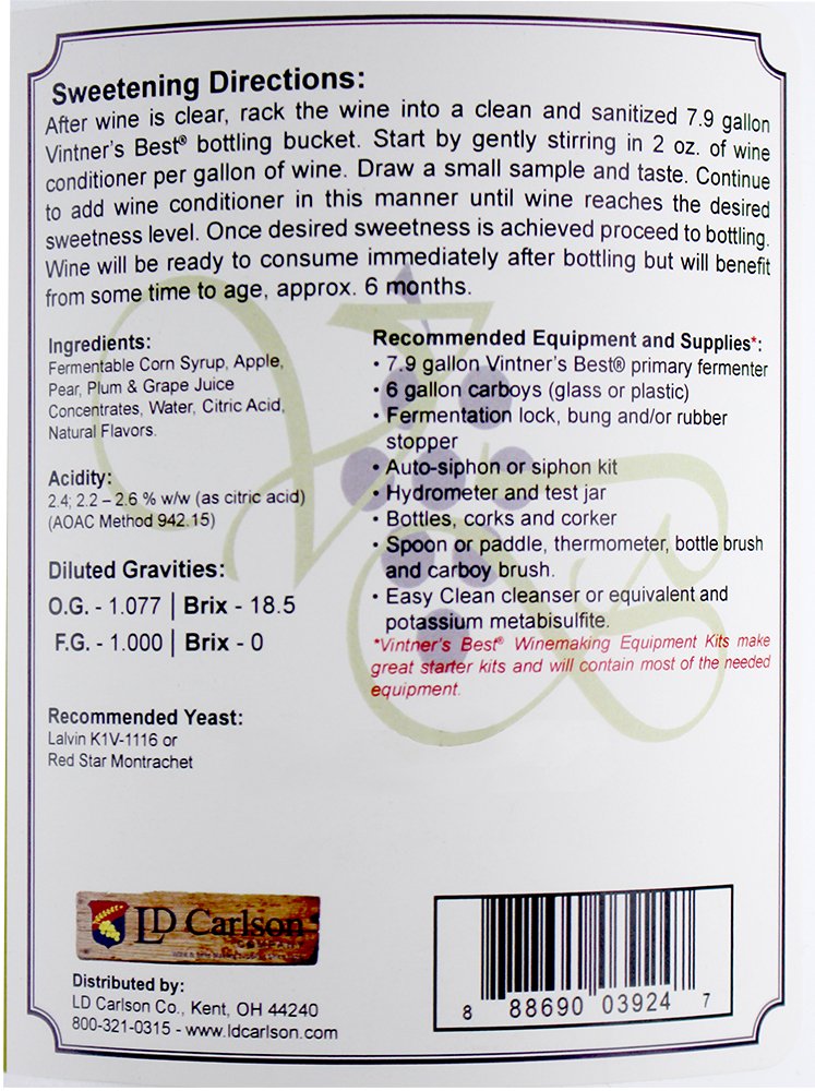 Vintners Best Fruit Wine Base-Plum 128 oz. Jug