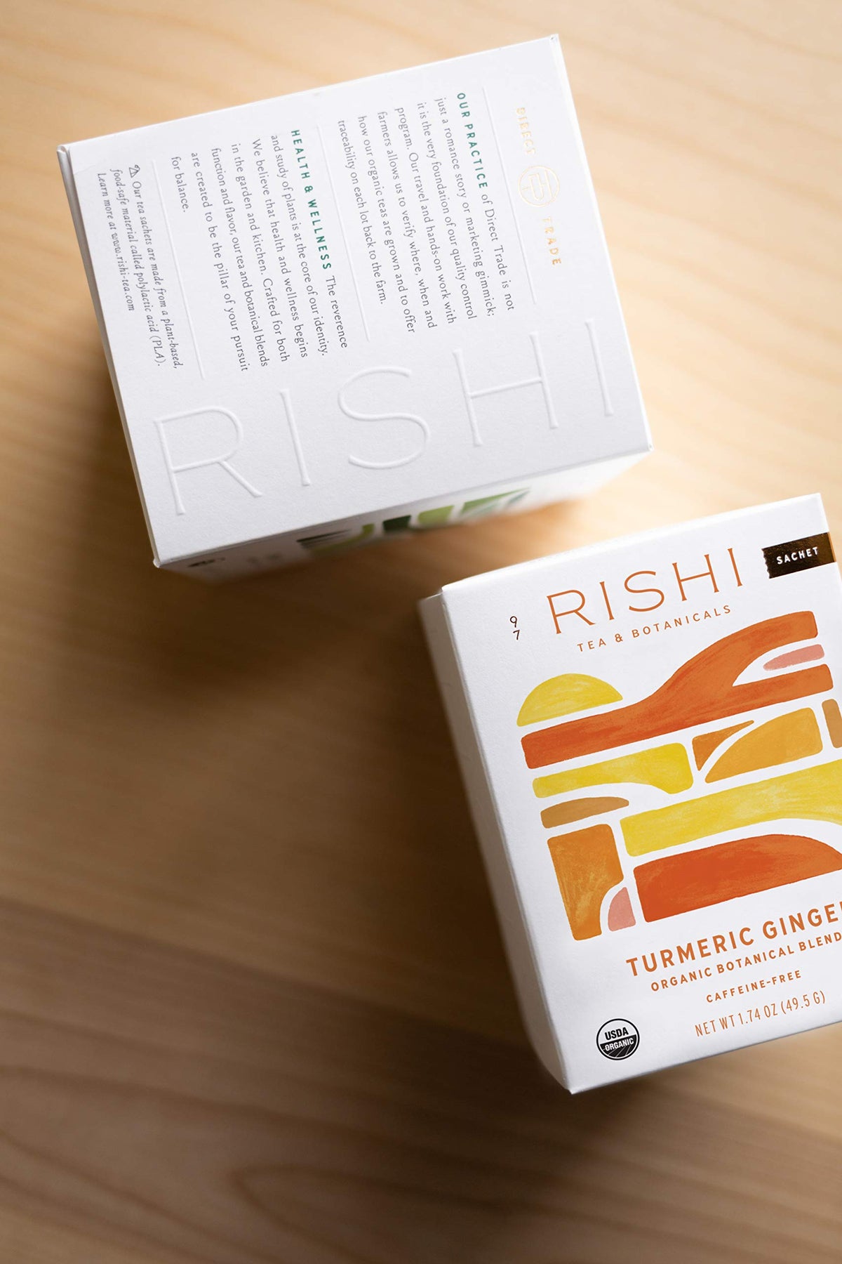 Rishi Turmeric Ginger Tea, Organic Caffeine-Free Herbal Tea Sachet Bags, 15 Count (Pack of 2)