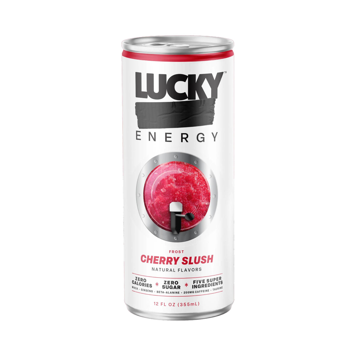 Lucky Energy Drink Cherry Slush, Zero Calories, 200mg Caffeine, 12 Pack