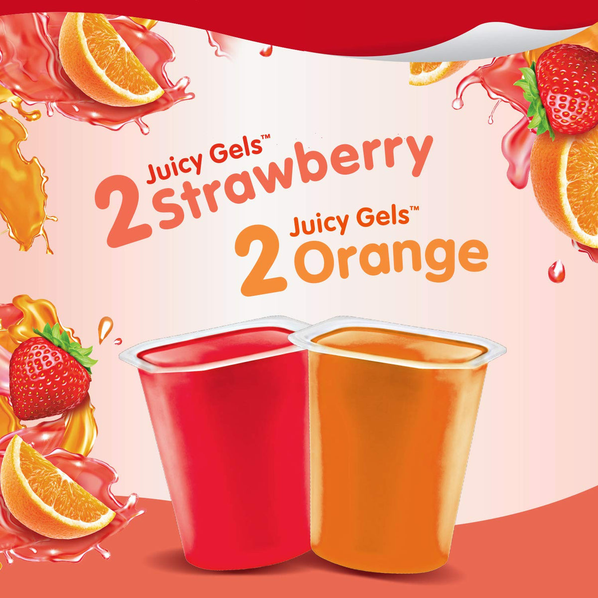 Snack Pack Strawberry and Orange Flavored Juicy Gels Cups, 3.25 oz., 4-Count