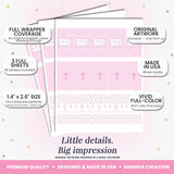 First Holy Communion Mini Chocolate Candy Bar Sticker Wrappers for Girls, 45 1.4" x 2.6" Wrap Around Labels by AmandaCreation, Great for Party Favors