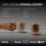 Strong Coffee Co. Vanilla Instant Latte | Organic Coffee with Collagen Protein | Lion’s Mane & L-Theanine | Adaptogens & Nootropics | 15 Servings