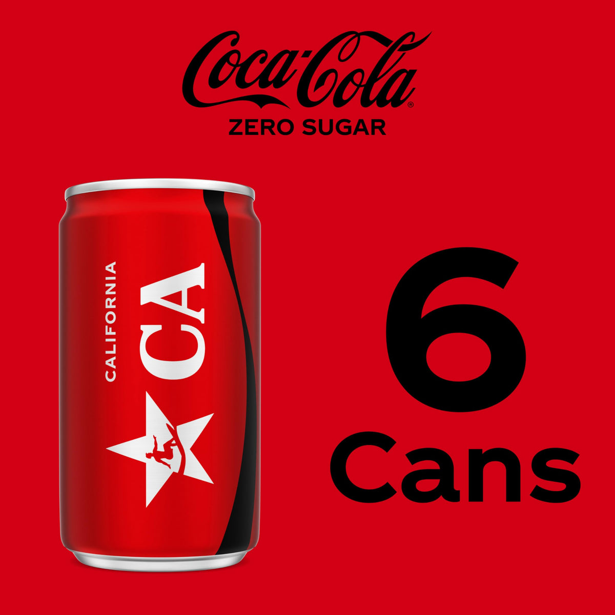 Coke Zero Sugar Mini-Can 7.5 fl oz, 6 Pack (Package May Vary)