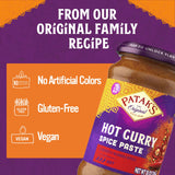 Patak’s Hot Curry Spice Paste - Hot Indian Cooking Paste with Freshly Ground Spices - Ideal for Chicken, Vegetables, and One-Pot Meals - Spicy Curry
