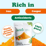 Food to Live Organic Turmeric Powder, 14 Pounds - Non-GMO, Finely Ground Turmeric Root, Pure, Kosher, Vegan, Bulk. Fragrant Spice. Great for Asian