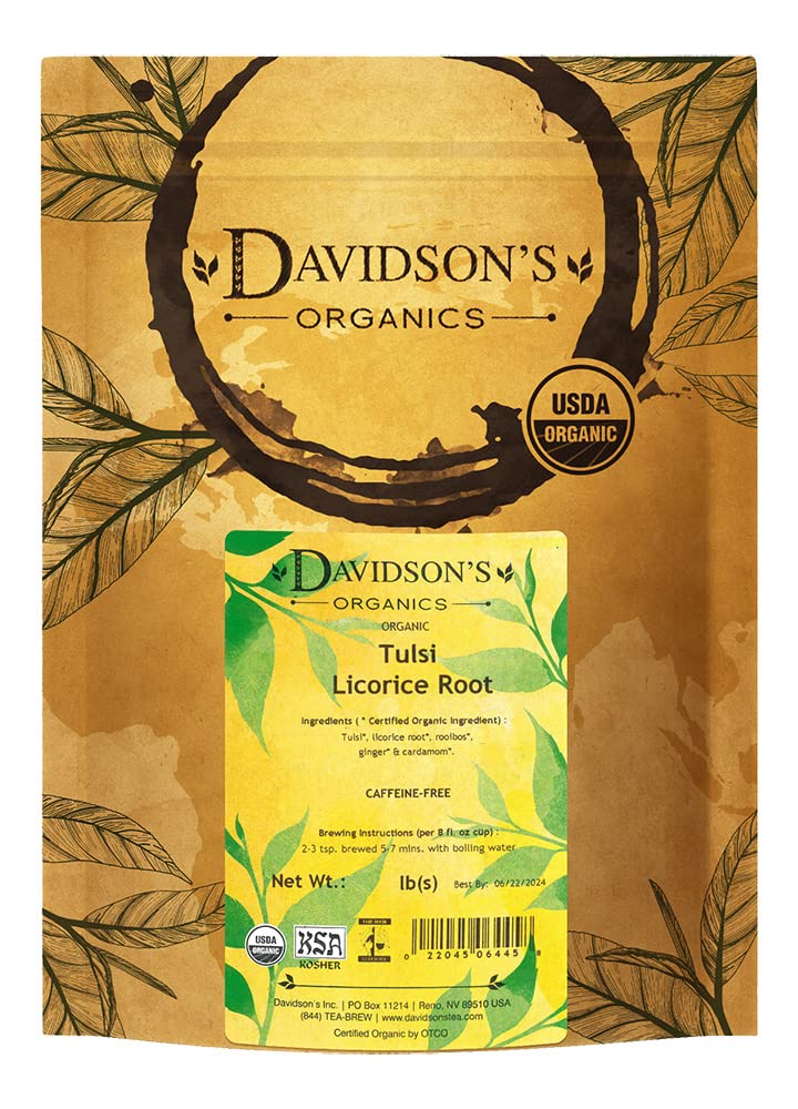 Davidson's Organics, Tulsi Licorice Root, Loose Leaf Tea, 16-Ounce Bag