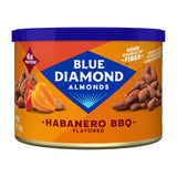 Blue Diamond Almonds Habanero BBQ Flavored Snack Nuts, 6 Oz Resealable Cans (Pack of 6)