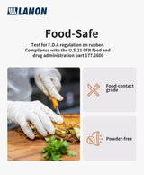 LANON Food Safe White Disposable Nitrile Gloves, Latex-Free, Powder-Free, Textured Fingertips, Cooking, Cleaning, Medium
