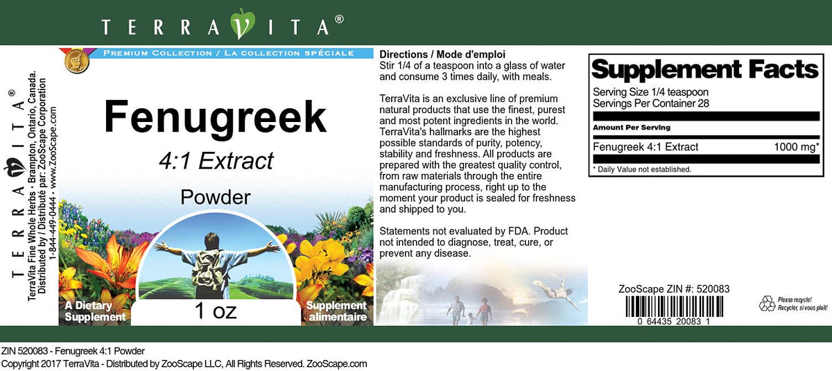 Fenugreek 4:1 Powder (1 oz, ZIN: 520083) - 3 Pack