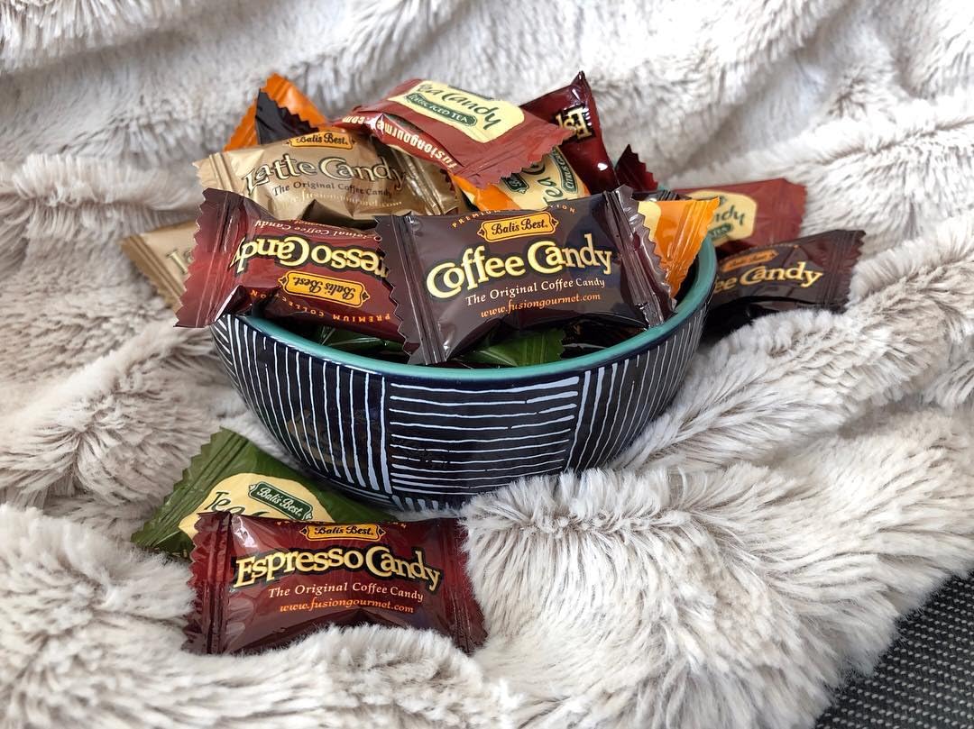 Bali's Best Café Latte Candy, 5.3 Oz (Pack of 12), Individually Wrapped Hard Candy with Latte Filled Center, Made with Real Sumatran Coffee, Halal