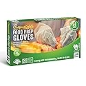 UNNI Compostable Food Prep Gloves, Large, 100 Count, Powder-Free, For Food Handling & Cleaning, ASTM D6400, BPI Certified