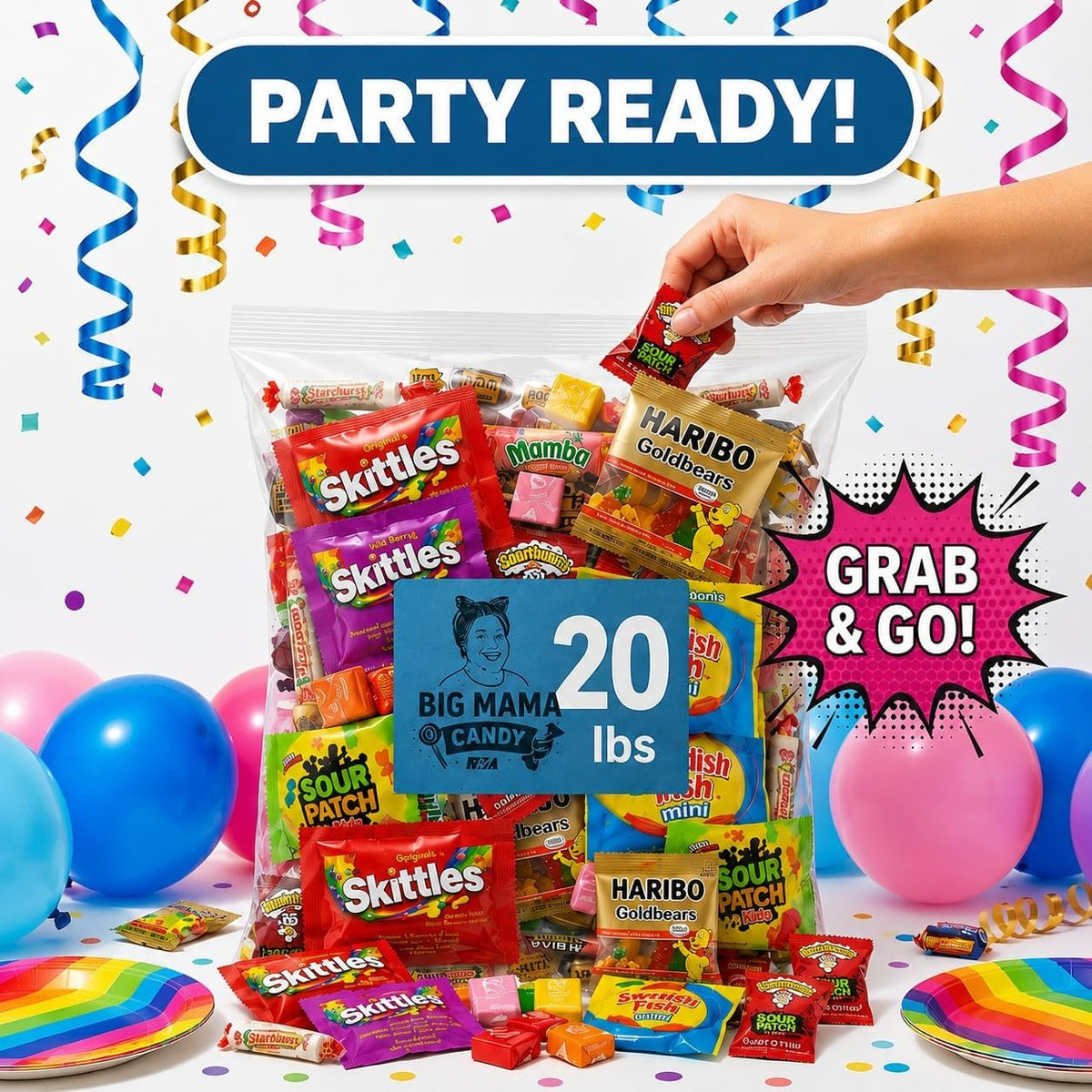 Big Mama Candy Bulk Variety Pack Individually Wrapped Assorted 3 lb