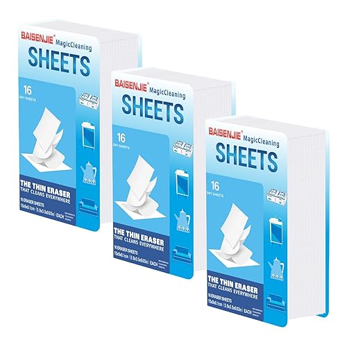 Magic Sponge Eraser Sheets,Melamine Sponge Eraser for Cleaning Kitchen Bathroom Furniture,Portable,Easy to Use,Just Add Water (48 PCS)