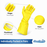 3 Pairs (6 Gloves) - Gloves Legend Size Medium - Latex Yellow Household Kitchen Cleaning Dishwashing Reusable Gloves