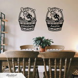 RealSteel Easter Bunny Monogram Metal Wall Art - Personalized Rabbit & Easter Egg Basket Sign - Custom Spring Home Decorations - Nursery Wall Décor
