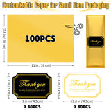 Dreamtop 100PCS Large Dubai Chocolate Bar Pistachio Wrappers Packaging with Stickers, 11 x 7.9 inch Chocolate Bar Gold Aluminum Foil Wrapper