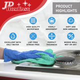 JD Homease Microfiber Cleaning Cloths,12 Pack, 16"x16", All-Purpose, Softer, Highly Absorbent, Lint-Free, Reusable, Washable Pro Towels, Red