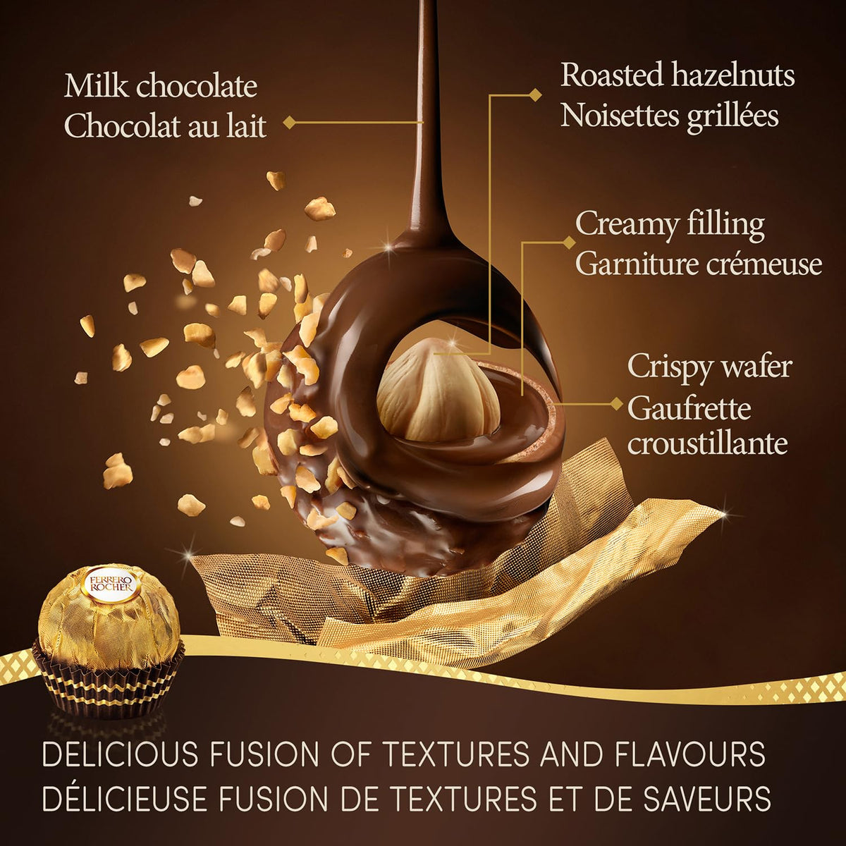 FERRERO ROCHER Fine Hazelnut Milk Chocolate Gift Box, 48 Count, Ideal Hostess Gift, 600g