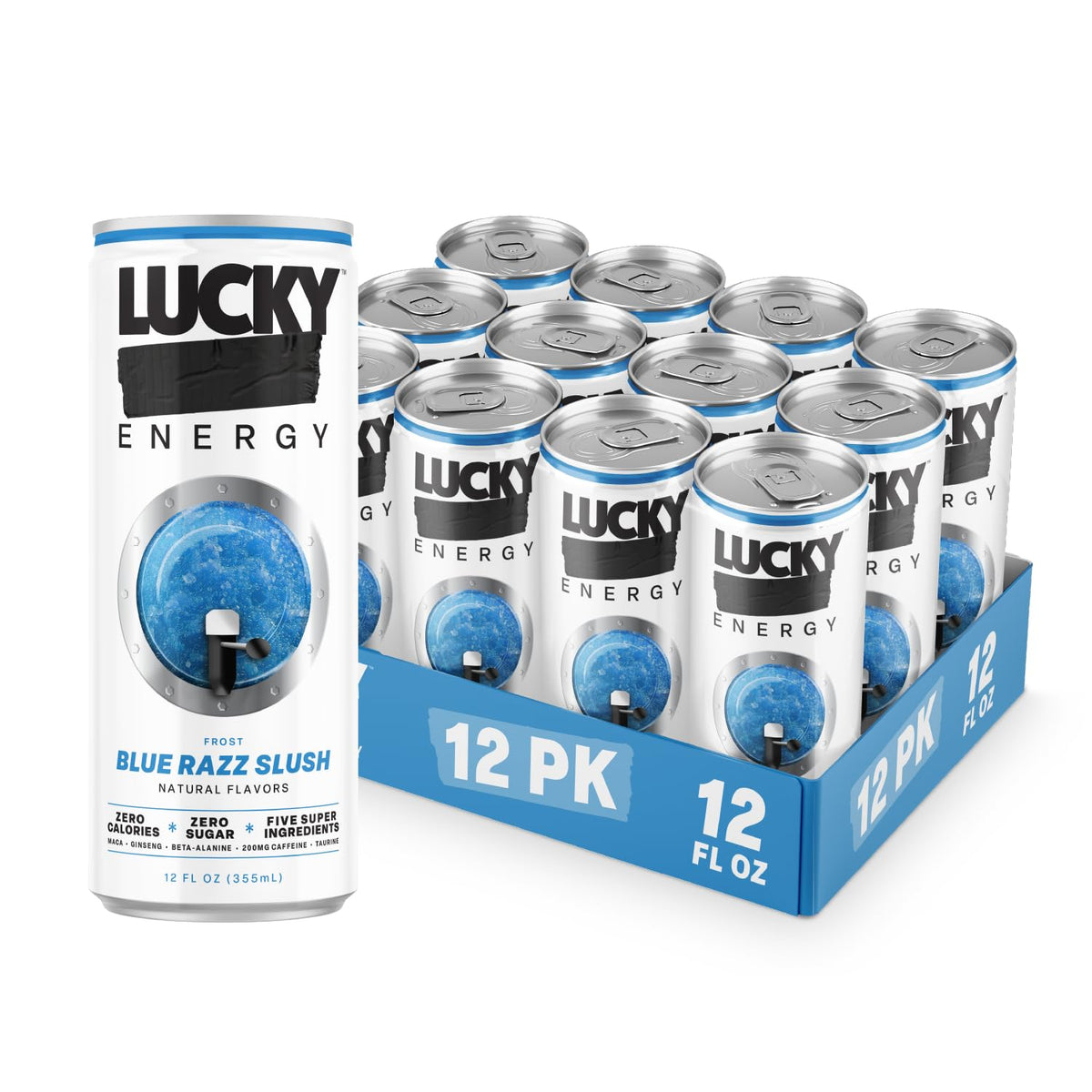 Blue Razz Slush, Zero Calories, 200mg Caffeine, 12 Pack