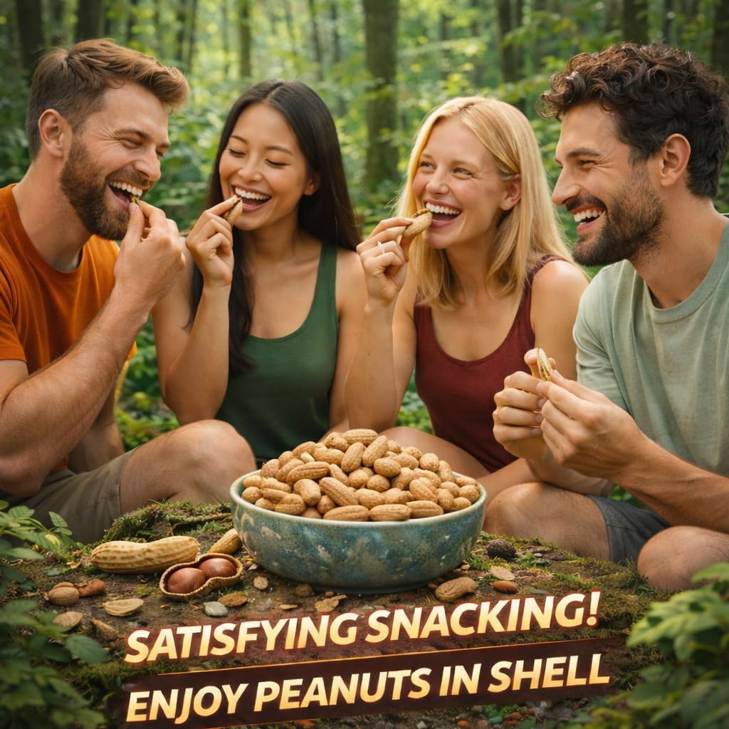 Peanuts In Shell | 1 LB Bulk Value Pack | Roasted & Salted - Healthy natural snack, Perfect for office, share and TO-GO - Crunchy Whole Peanuts