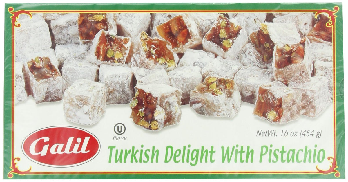 Galil Turkish Delight, Pistachio, 16-Ounce Boxes (Pack of 4)