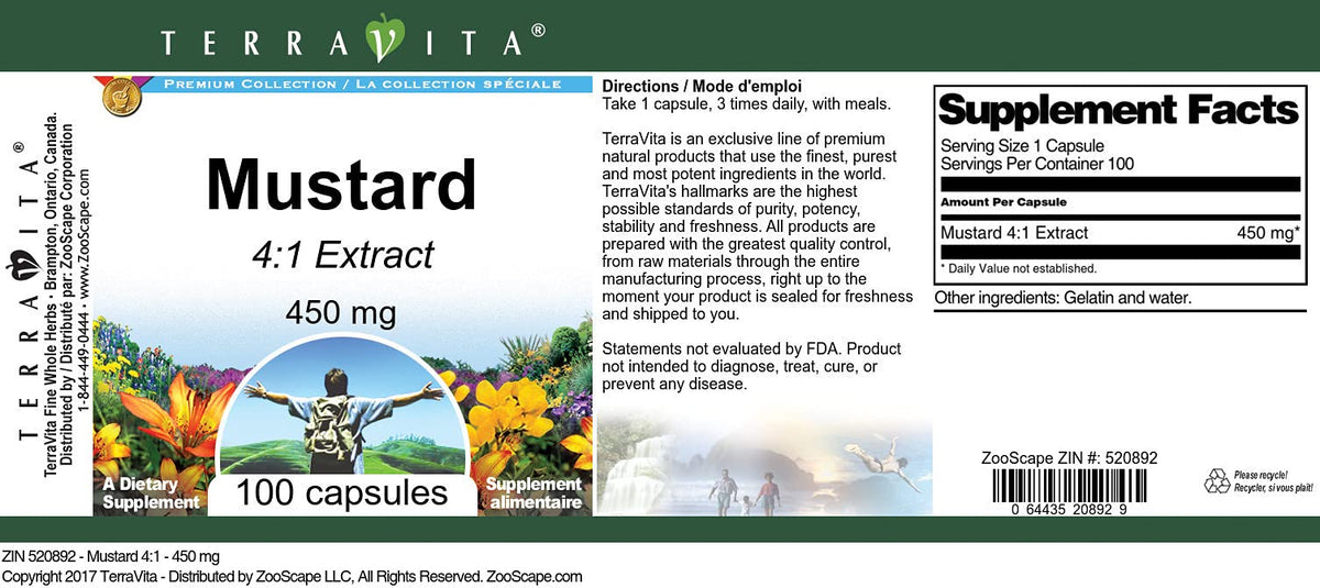 Mustard 4:1-450 mg (100 Capsules, ZIN: 520892) - 3 Pack