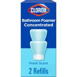 Clorox Bathroom Foamer Refill Cartridge for Clorox Bathroom Foamer Reusable Spray Bottle, Household Essentials, Fresh Scent, 2 Spray Refills