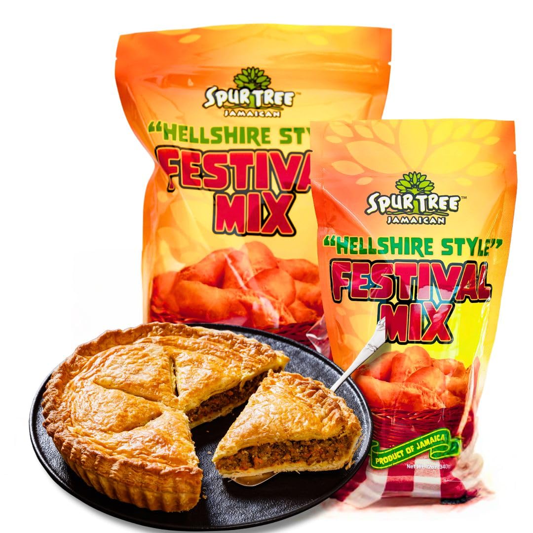 Spur Tree Jamaican Hellshire Style Festival Mix - Seasoned Coating for Crispy Flavor - Frying Magic for Deliciously Easy Meals - 12 Oz (2-Pack)