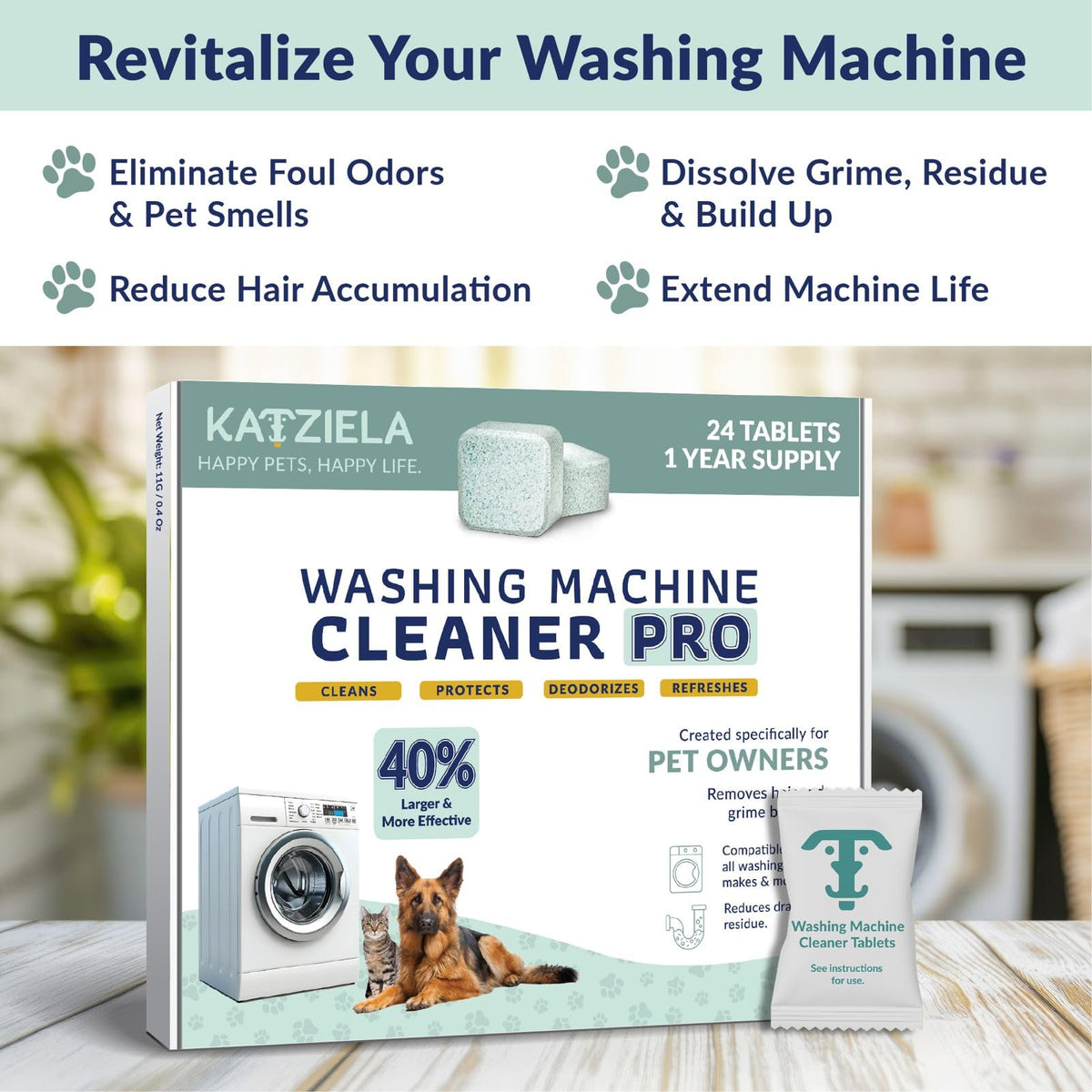 Katziela Washing Machine Cleaner Tablets (40% More)