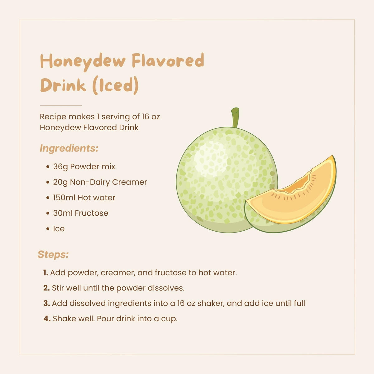 Bossen Bubble Tea Powder Mix (Honeydew)