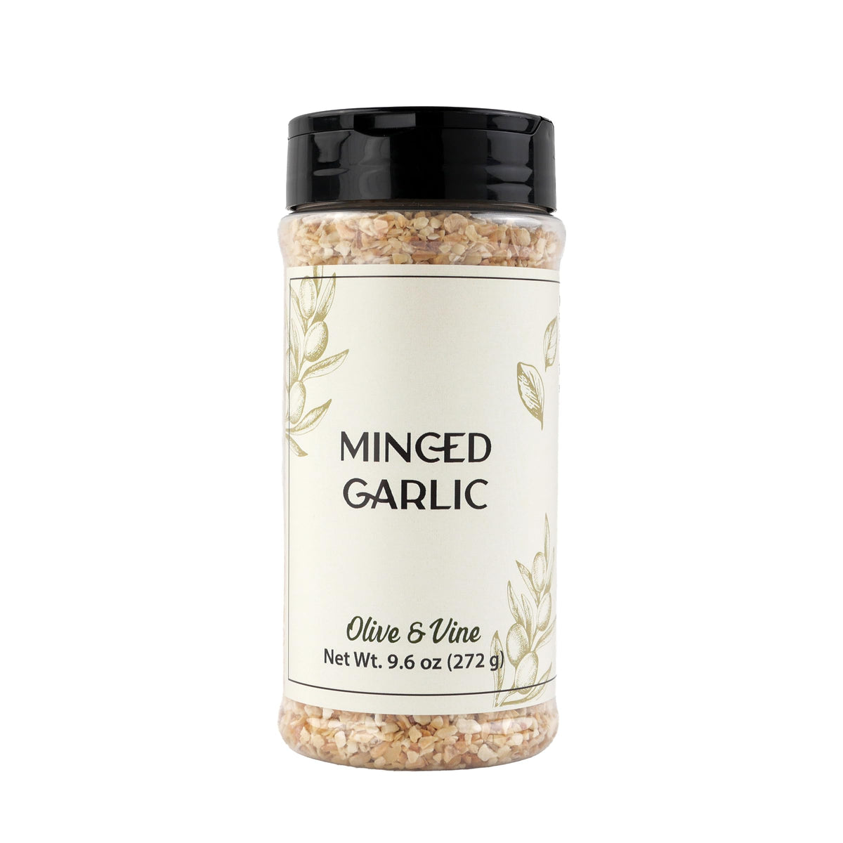 Olive & Vine Minced Dried Garlic, Bold Flavor, For Sauces & Marinades, Rich Tradition, Authentic Taste, For Global Recipes (9.6 Ounce)