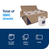 Tork Centerfeed Paper Towel White M2, High Absorbency, 6 x 610 Sheets, 121202