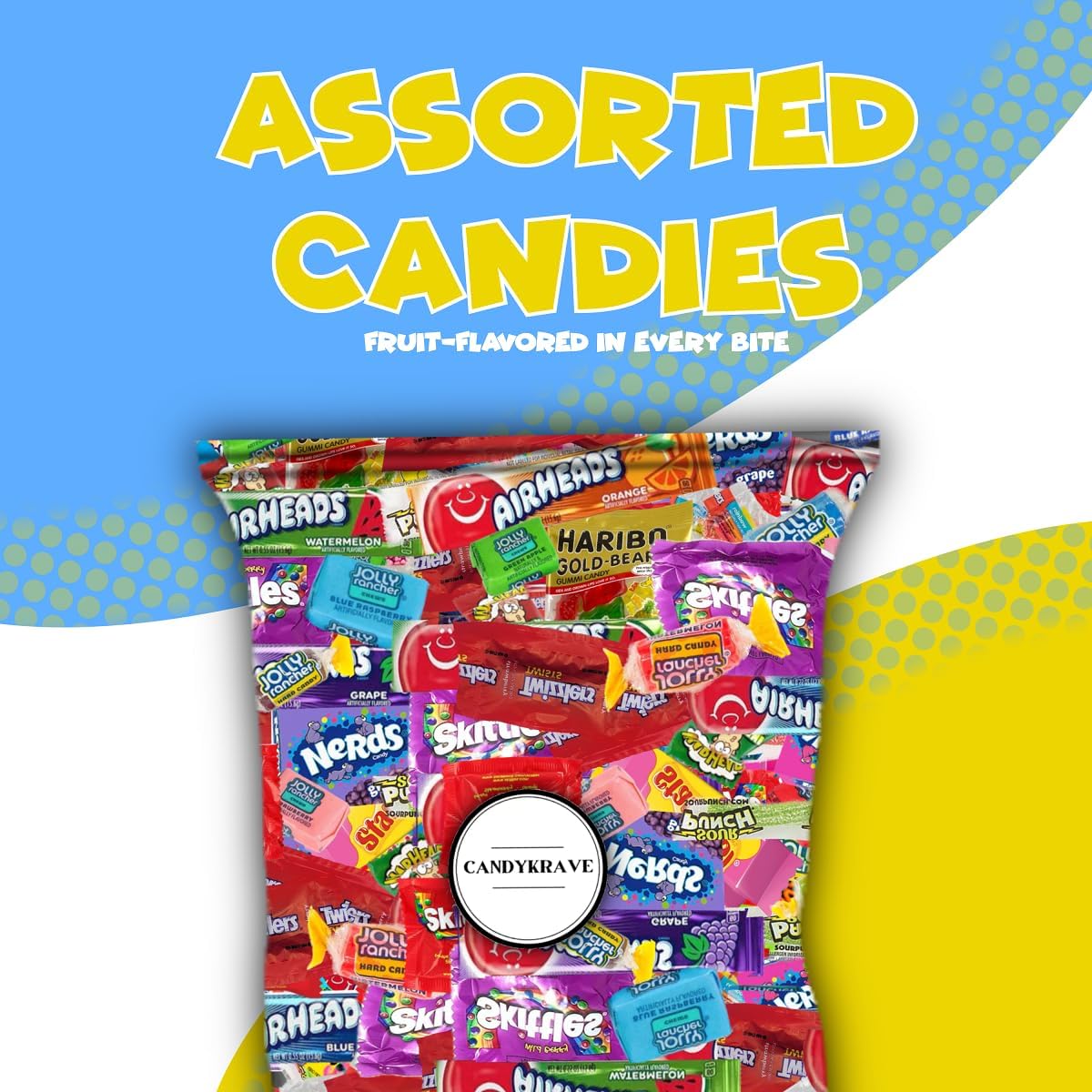 Christmas Candy Individually Wrapped Treats - 5LB Holiday Bulk Assorted Variety Pack - Party Favor Bags - Full-Size Bars - Stocking Stuffer Mix