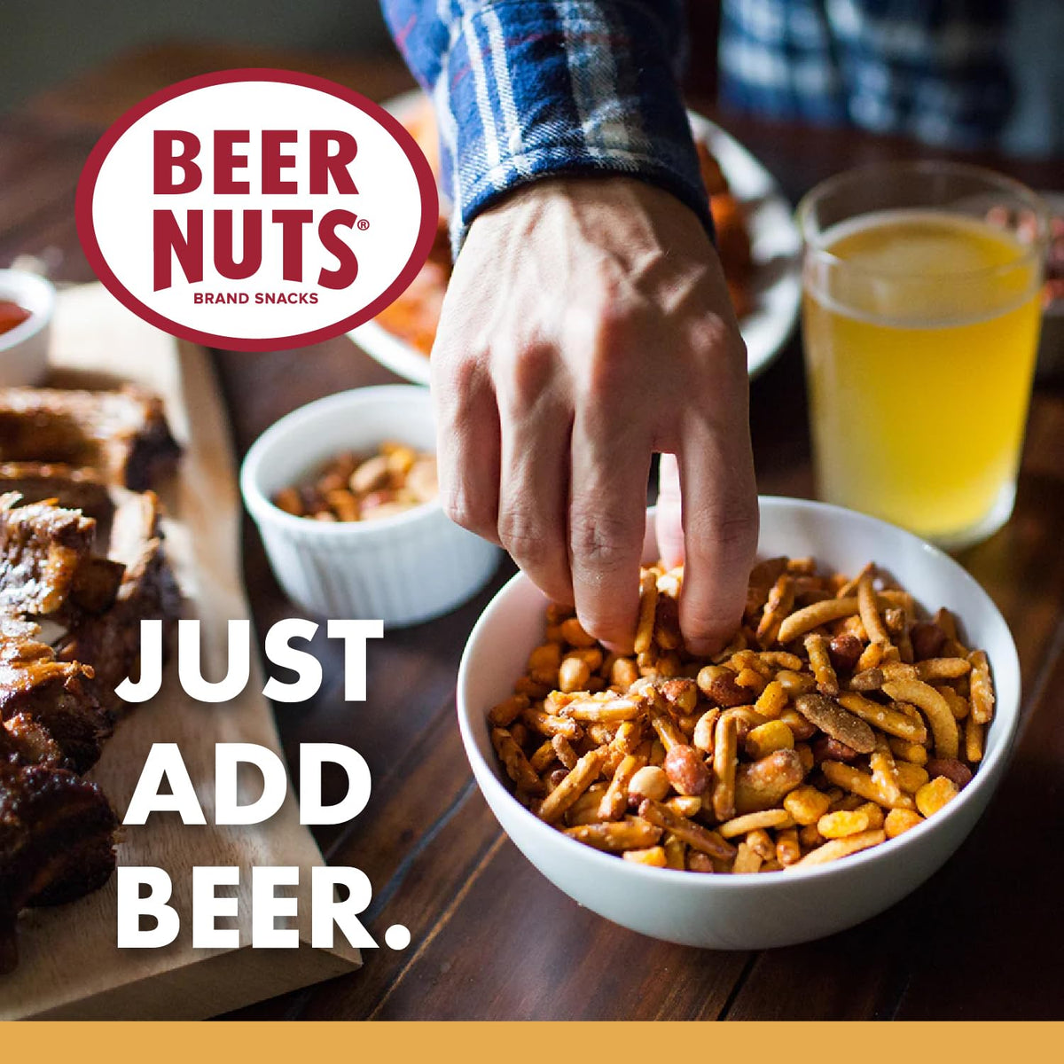 Beer Nuts Original Bar Mix, Travel Size, Crunchy Party Pretzels, Cheese Sticks, Sesame Sticks, Roasted Corn Nuts, & Original Roasted Sweet Glazed