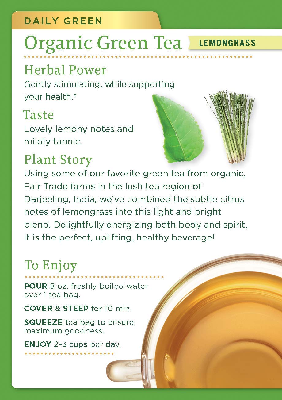 Traditional Medicinals Herbal Green Tea, Green Tea Lemongrass 16 ea (Pack of 3)