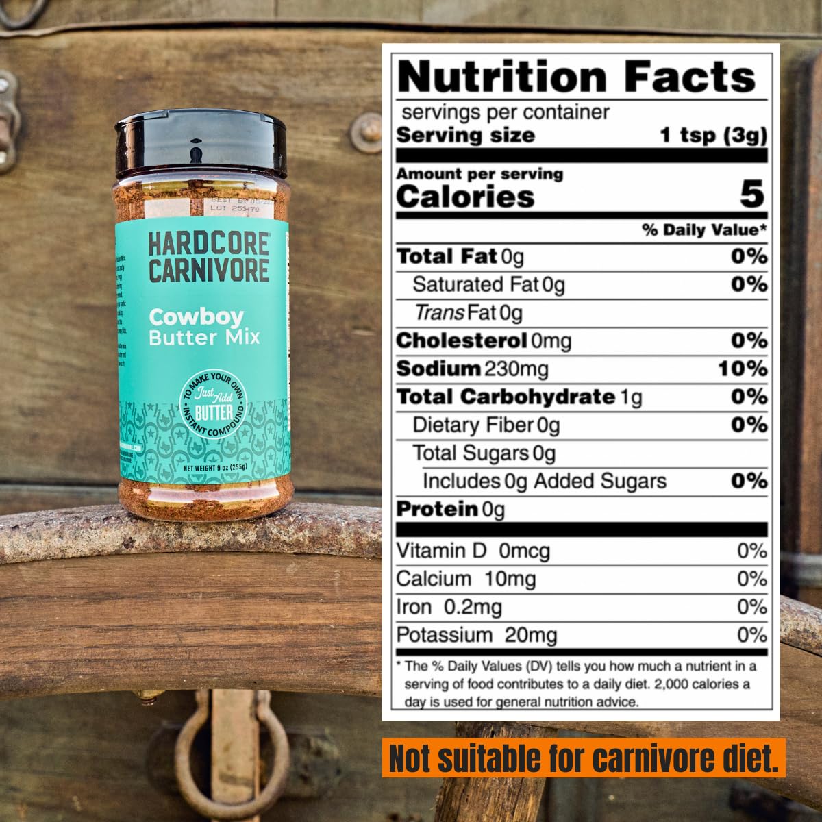 Hardcore Carnivore Cowboy and Hot Honey Butter Mix (Combo Pack) Seasonings for Making Flavorful Compound Butters