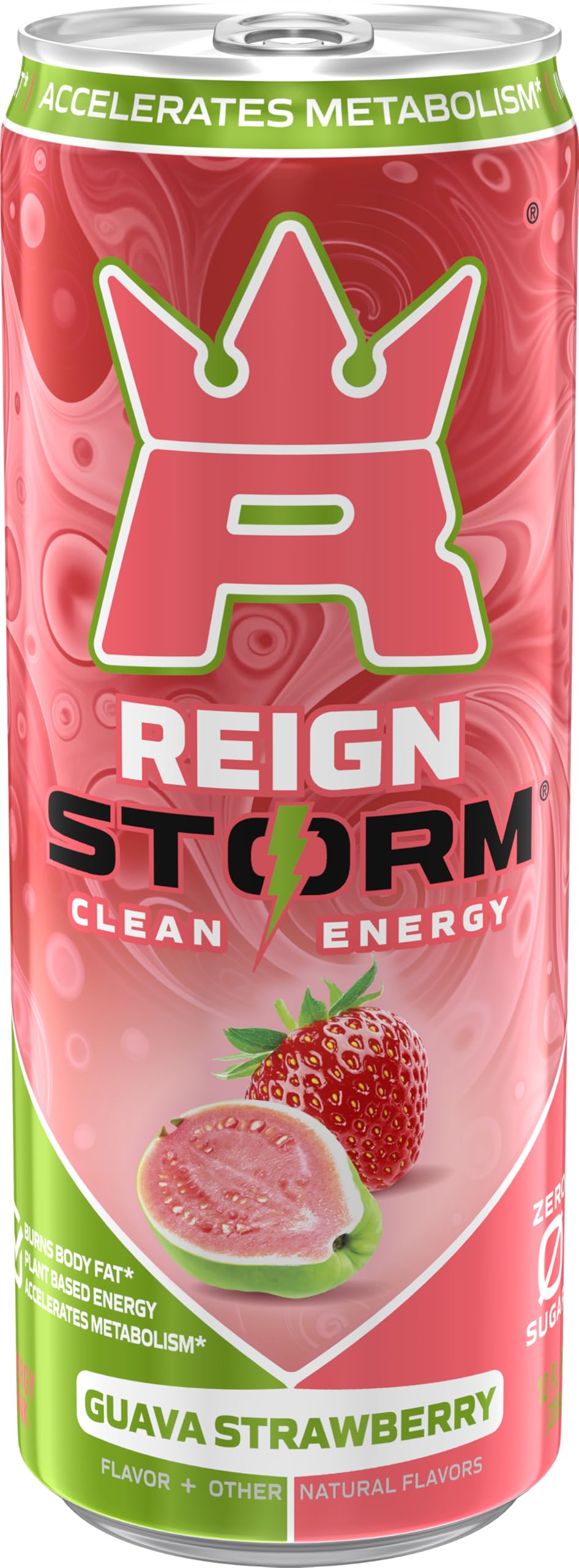 REIGN Storm, Guava Strawberry, Fitness & Wellness Energy Drink, 12 Fl Oz (Pack of 1)