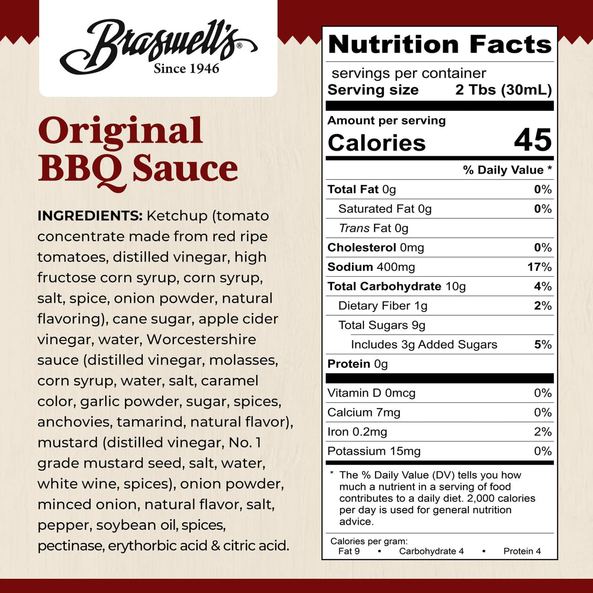 Braswell’s Gourmet Original BBQ Sauce - Small-Batch, Renowned Specialty, Made in USA, Since 1946 (8oz)