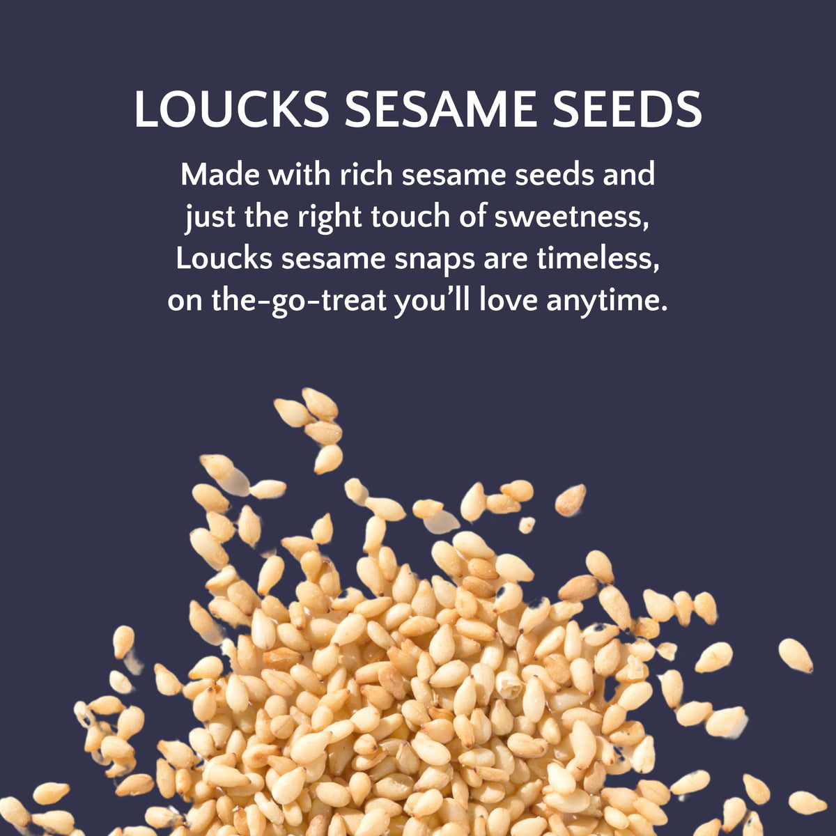 Loucks Original Sesame Snaps Candy Individually Wrapped 3-Pack (3 Bars, 4 Snap Pieces/Bar) Vegan, Gluten-Free, Cholesterol-Free, Kosher Sesame Seed