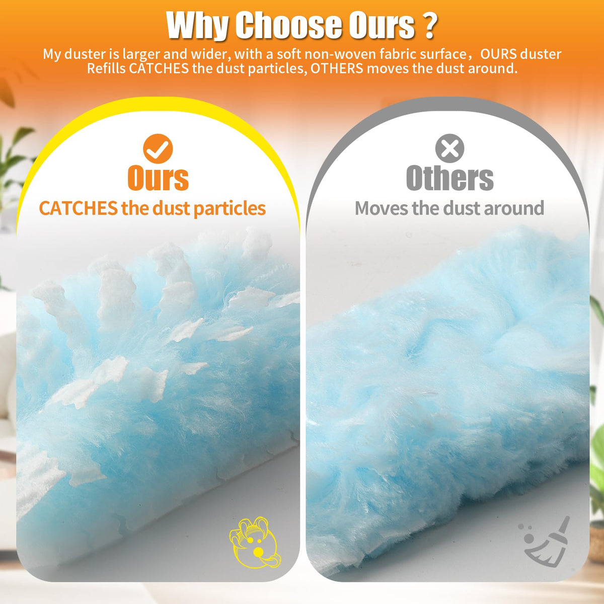 Swilsweep 80 Count Duster Refills Compatible with Swiffer Duster, 180° Disposable Multi-Surface Microfiber Cleaning Dusters, Unscented