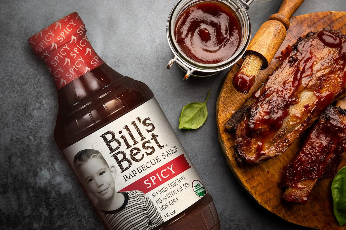 Bill's Best Organic BBQ Sauce 18oz (Spicy)