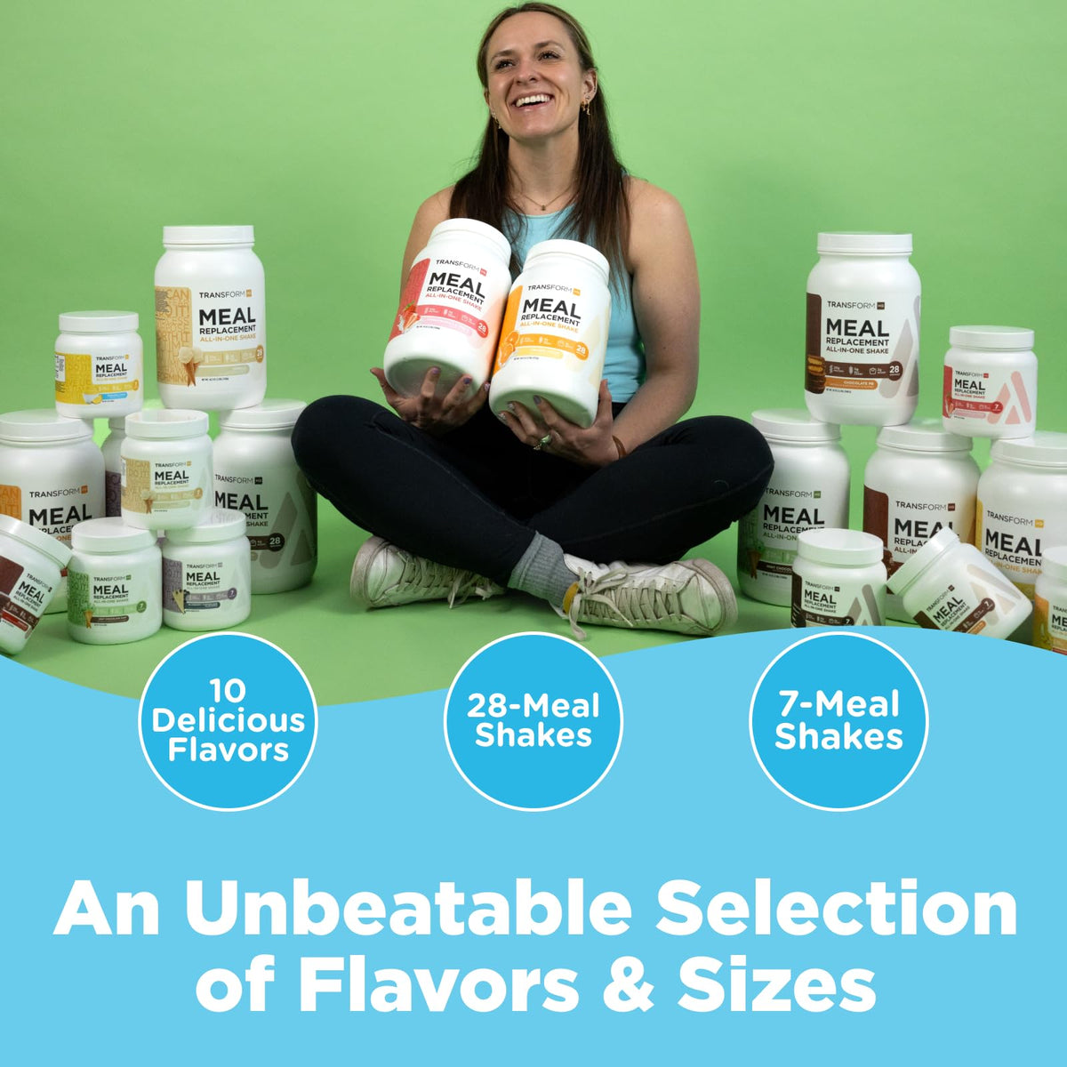 TransformHQ Meal Replacement Shake Powder 28 Servings (Mint Chocolate Chip) - 20G Protein per Serving, Non-GMO