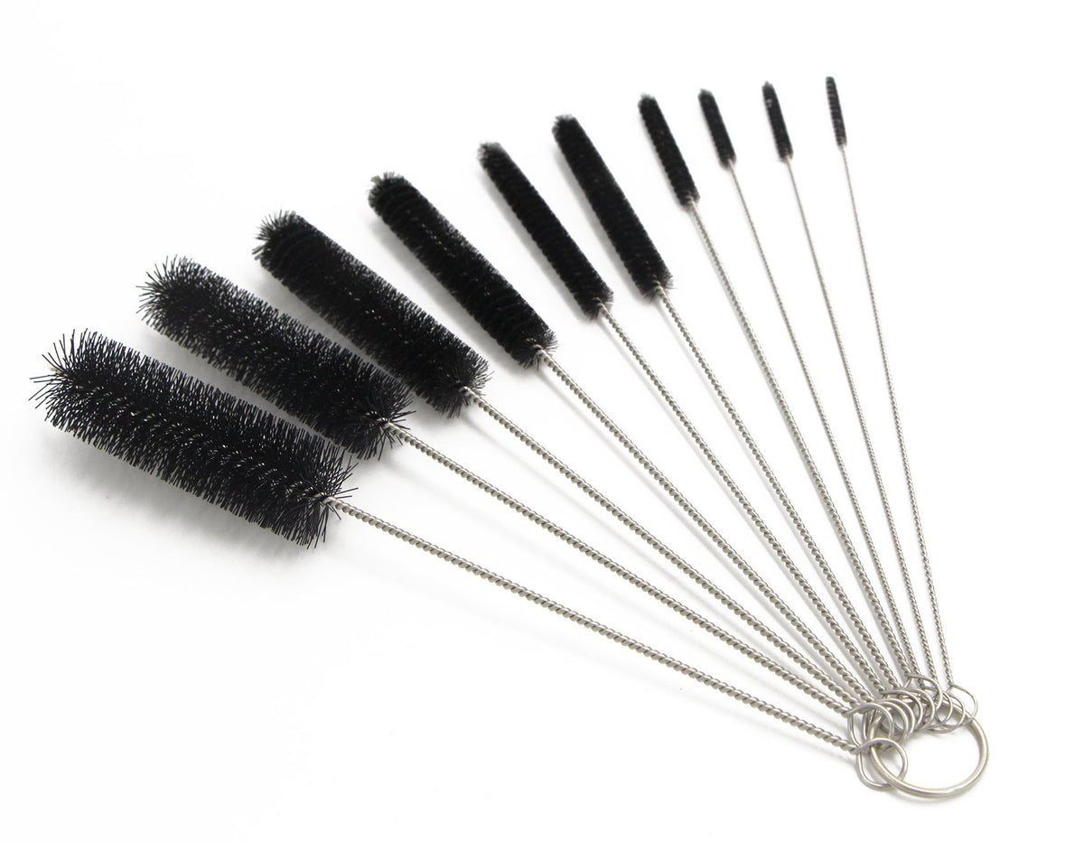 Eboot 10 Pcs 8.2 Inch Tube Cleaning Brushes Nylon Cleaner Brush Long Sink Drain Pipe Cleaning Brushes 10 Different Diameters for Bottle Straw Tumbler