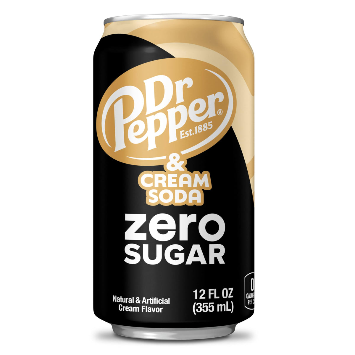DR PEPPER and Cream Soda Zero Sugar, 12 fl oz cans, 12 pack