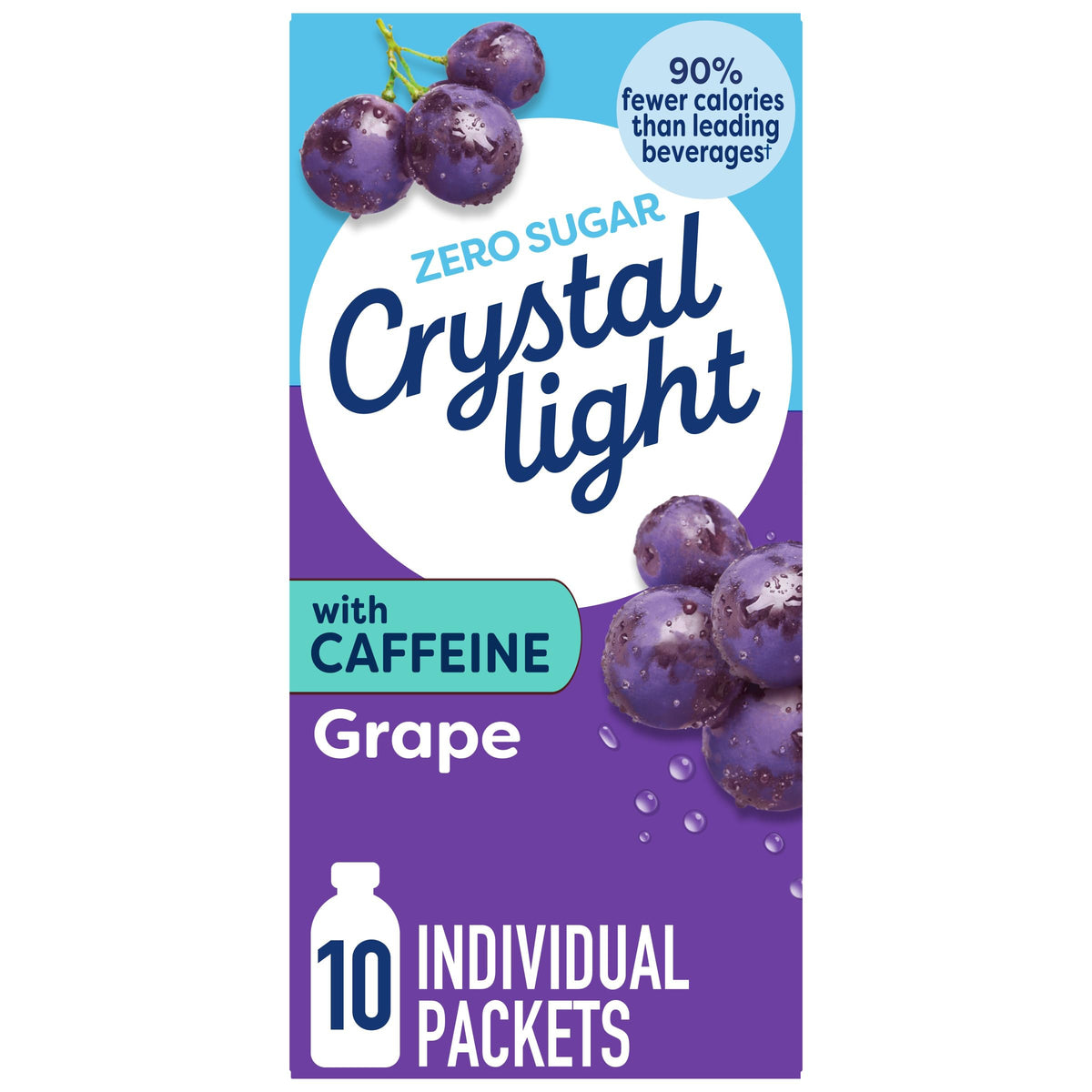 Crystal Light On The Go Energy Grape - Caffeine Energy Releasing, 10-Packet Boxes (Pack of 12)