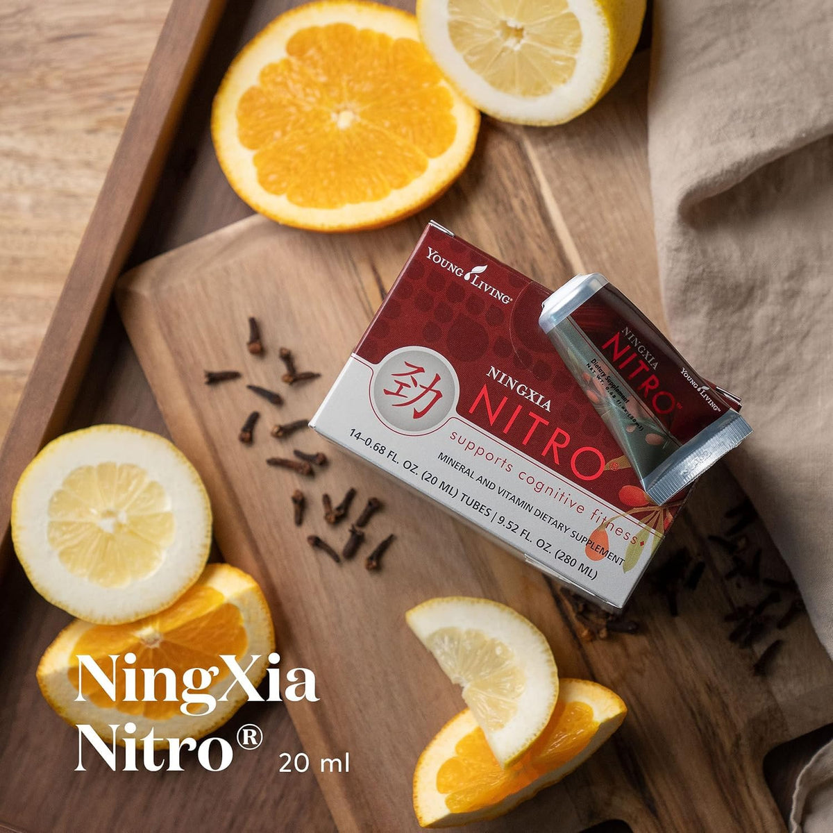 Young Living NingXia Nitro | 1 Pack (14 Sachets) | Energizing Wolfberry Drink with Green Tea & Korean Ginseng | Supports Focus, Energy & Physical