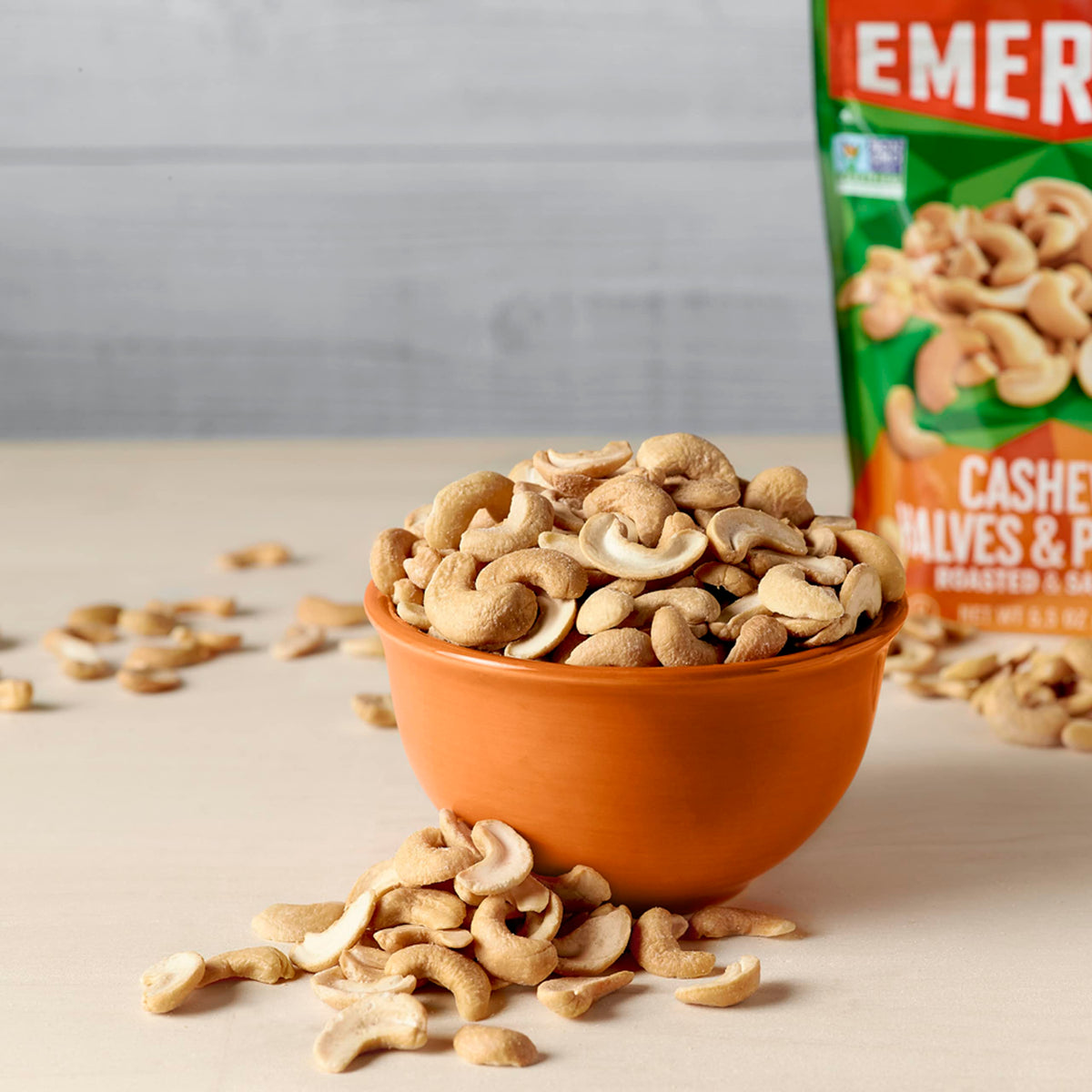 Emerald Nuts Roasted & Salted Cashews 12 Ct (1-Pack), 1.25 Oz Individual Snack Tubes, Plant-Based Protein, Kosher Certified, Non-GMO, Contains No