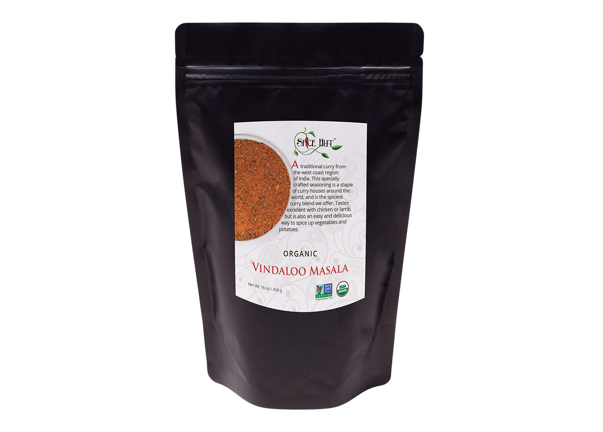 Spice Hut - Organic Vindaloo Masala Powder, No Salt, Flavorful Spicy Indian Seasoning Vindaloo Curry Powder for Cooking Goan Food - Meat, Seafood